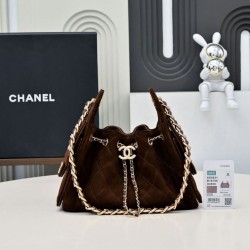 Top Replica Chanel 25 AS5631 Small Hobo Bag in Dark Red Suede