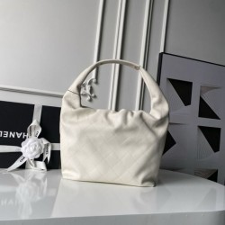 Top Replica Chanel Large Hobo Bag with Gold-Tone Hardware AS5967 White