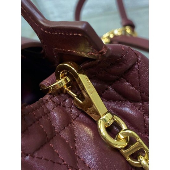 Super Clone Replica Dior Jolie Top Handle Mini Cannage Chain Bag Burgundy Top Replica Dior Jolie Top Handle Mini Cannage Chain Bag Burgundy