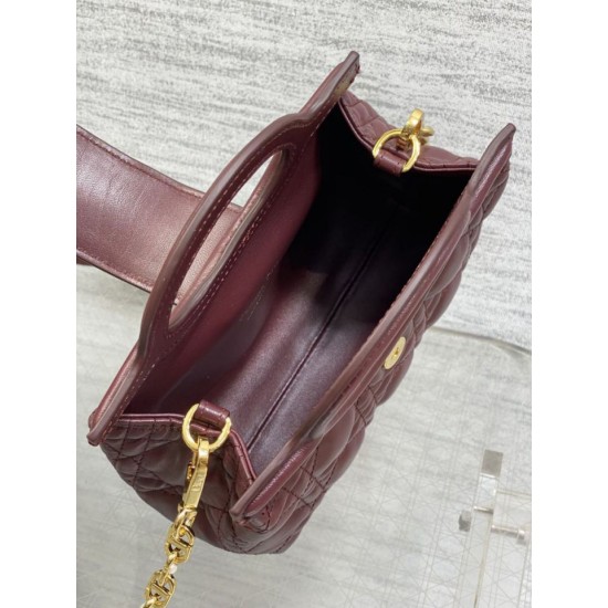 Super Clone Replica Dior Jolie Top Handle Mini Cannage Chain Bag Burgundy Top Replica Dior Jolie Top Handle Mini Cannage Chain Bag Burgundy