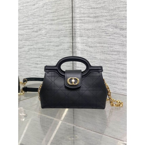 Super Clone Replica Dior Jolie Top Handle Mini Chain Handbag Black Top Replica Dior Jolie Top Handle Mini Chain Handbag Black