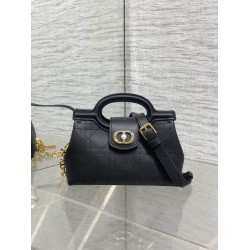 Top Replica Dior Jolie Top Handle Mini Chain Handbag Black