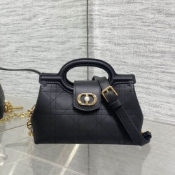 Top Replica Dior Jolie Top Handle Mini Chain Handbag Black