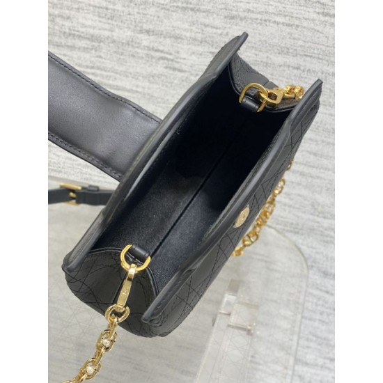 Super Clone Replica Dior Jolie Top Handle Mini Chain Handbag Black Top Replica Dior Jolie Top Handle Mini Chain Handbag Black