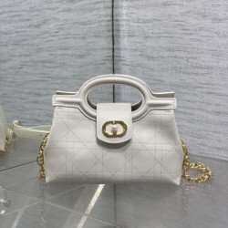 Top Replica Dior Jolie Top Handle Mini Chain Handbag Beige