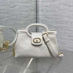 Top Replica Dior Jolie Top Handle Mini Chain Handbag Beige