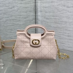 Top Replica Dior Jolie Top Handle Mini Handbag Pink Chain