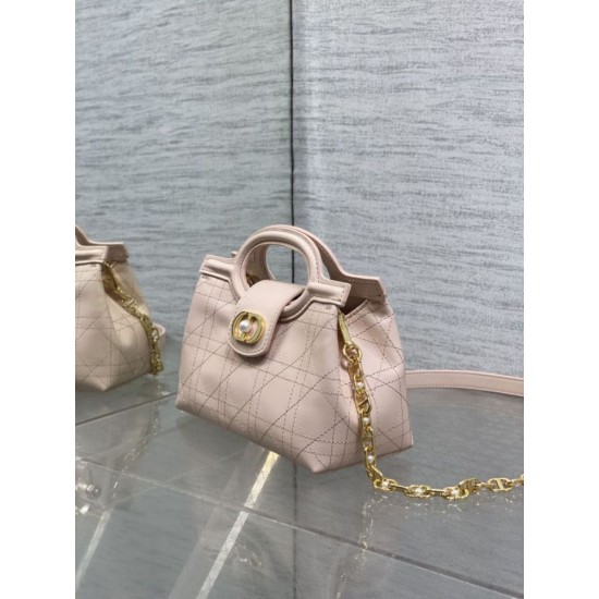 Super Clone Replica Dior Jolie Top Handle Mini Handbag Pink Chain Top Replica Dior Jolie Top Handle Mini Handbag Pink Chain