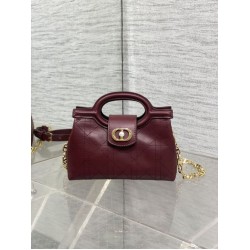 Super Clone Replica Dior Jolie Top Handle Mini Chain Handbag in Burgundy Top Replica Dior Jolie Top Handle Mini Chain Handbag in Burgundy