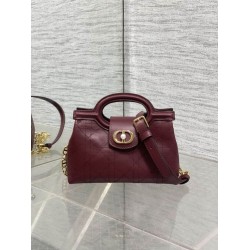 Top Replica Dior Jolie Top Handle Mini Chain Handbag in Burgundy