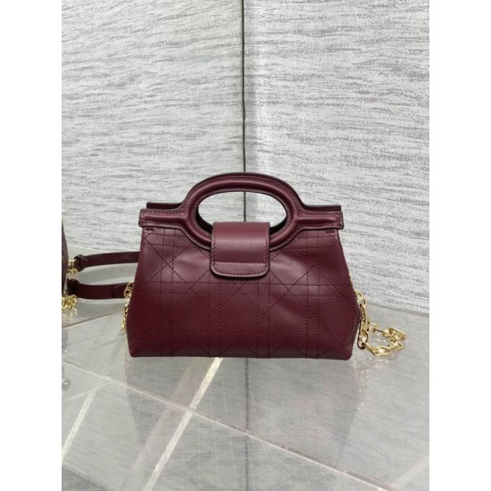 Super Clone Replica Dior Jolie Top Handle Mini Chain Handbag in Burgundy Top Replica Dior Jolie Top Handle Mini Chain Handbag in Burgundy