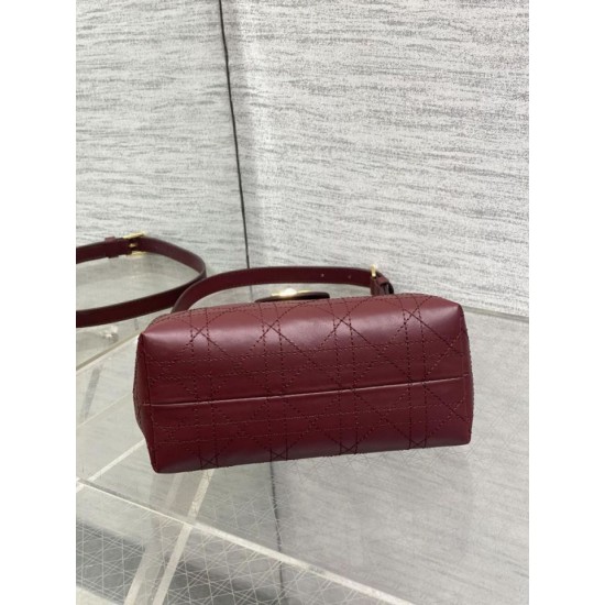 Super Clone Replica Dior Jolie Top Handle Mini Chain Handbag in Burgundy Top Replica Dior Jolie Top Handle Mini Chain Handbag in Burgundy