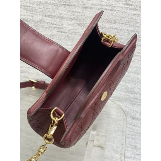Super Clone Replica Dior Jolie Top Handle Mini Chain Handbag in Burgundy Top Replica Dior Jolie Top Handle Mini Chain Handbag in Burgundy