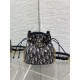 Top Replica Dior 30 Montaigne Mini Dior Oblique Jacquard Drawstring Bucket Bag in Blue