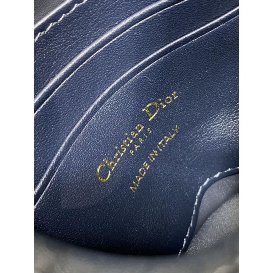 Top Replica Dior 30 Montaigne Mini Dior Oblique Jacquard Drawstring Bucket Bag in Blue