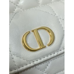 Top Replica Dior Small Dior Caro Latte Macrocannage Bucket Bag in White