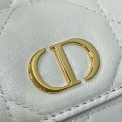 Top Replica Dior Small Dior Caro Latte Macrocannage Bucket Bag in White
