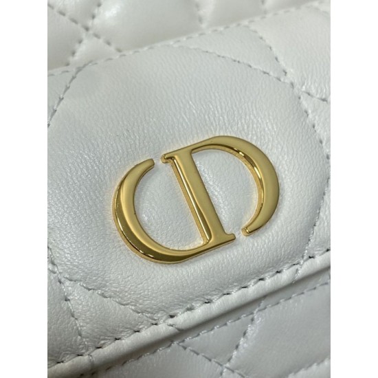Top Replica Dior Small Dior Caro Latte Macrocannage Bucket Bag in White