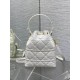 Top Replica Dior Small Dior Caro Latte Macrocannage Bucket Bag in White