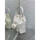 Top Replica Dior Small Dior Caro Latte Macrocannage Bucket Bag in White