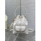 Top Replica Dior Small Dior Caro Latte Macrocannage Bucket Bag in White