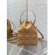 Top Replica Dior Small Dior Caro Latte Macrocannage Bucket Bag in Brown