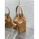 Top Replica Dior Small Dior Caro Latte Macrocannage Bucket Bag in Brown