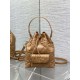 Top Replica Dior Small Dior Caro Latte Macrocannage Bucket Bag in Brown