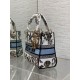 Super Clone Replica Dior Medium Lady D-Lite Bag with Constellation embroidery in Blue/White Top Replica Dior Medium Lady D-Lite Bag with Constellation embroidery in Blue/White