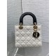 Top Replica Dior Lady Dior My ABCDior Small Top-Handle Bag, Black/White