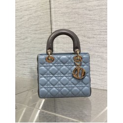 Top Replica Dior Lady Dior My ABCDior Small Top-Handle Bag, Blue/Gray
