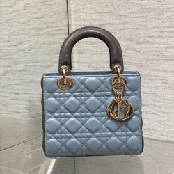 Top Replica Dior Lady Dior My ABCDior Small Top-Handle Bag, Blue/Gray