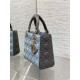 Top Replica Dior Lady Dior My ABCDior Small Top-Handle Bag, Blue/Gray