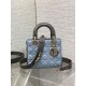 Top Replica Dior Lady Dior My ABCDior Small Top-Handle Bag, Blue/Gray