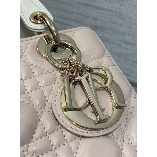 Top Replica Dior Lady Dior My ABCDior Small Top-Handle Bag in Pink/White
