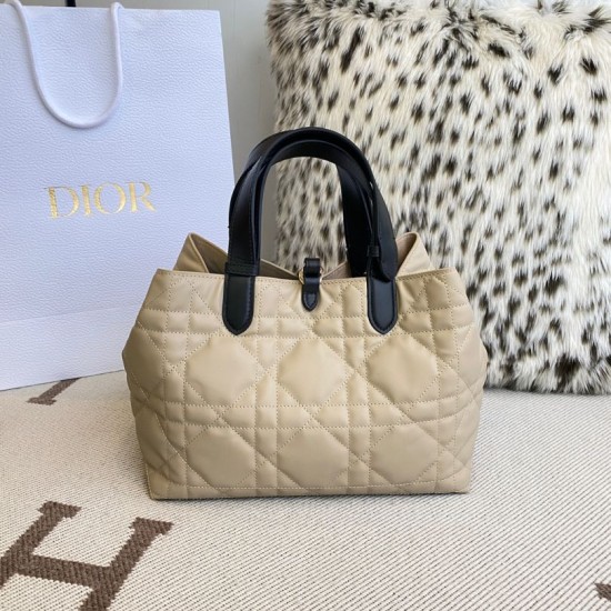 Top Replica Dior Toujours Medium Macrocannage Bag, Light Blue/Black