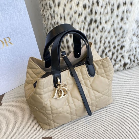 Top Replica Dior Toujours Medium Macrocannage Bag, Light Blue/Black