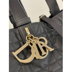 Super Clone Replica Dior Toujours Mini Tote Bag in Black Macrocannage Top Replica Dior Toujours Mini Tote Bag in Black Macrocannage