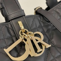 Super Clone Replica Dior Toujours Mini Tote Bag in Black Macrocannage Top Replica Dior Toujours Mini Tote Bag in Black Macrocannage