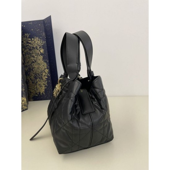 Super Clone Replica Dior Toujours Mini Tote Bag in Black Macrocannage Top Replica Dior Toujours Mini Tote Bag in Black Macrocannage