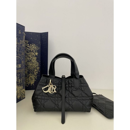 Super Clone Replica Dior Toujours Mini Tote Bag in Black Macrocannage Top Replica Dior Toujours Mini Tote Bag in Black Macrocannage