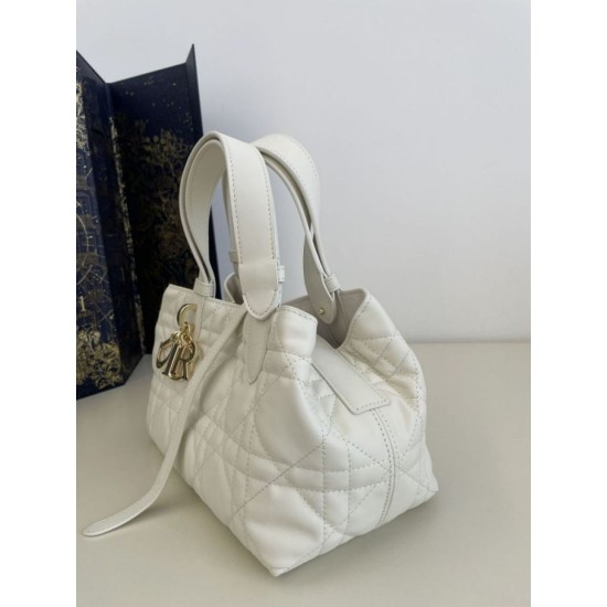Super Clone Replica Dior Toujours Mini Tote Bag in White Macrocannage Top Replica Dior Toujours Mini Tote Bag in White Macrocannage