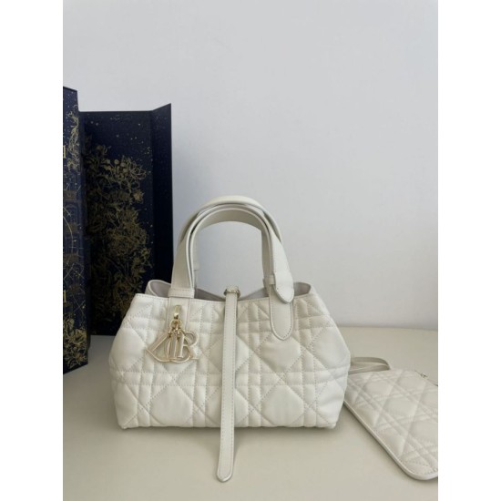 Super Clone Replica Dior Toujours Mini Tote Bag in White Macrocannage Top Replica Dior Toujours Mini Tote Bag in White Macrocannage
