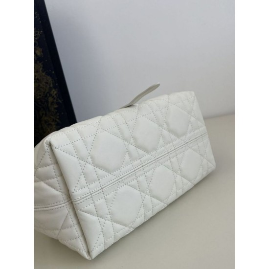 Super Clone Replica Dior Toujours Mini Tote Bag in White Macrocannage Top Replica Dior Toujours Mini Tote Bag in White Macrocannage