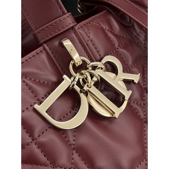 Top Replica Dior Toujours Medium Bag in Burgundy Macrocannage