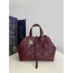 Top Replica Dior Toujours Medium Bag in Burgundy Macrocannage