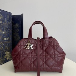 Top Replica Dior Toujours Medium Bag in Burgundy Macrocannage