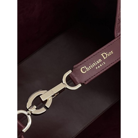 Top Replica Dior Toujours Medium Bag in Burgundy Macrocannage