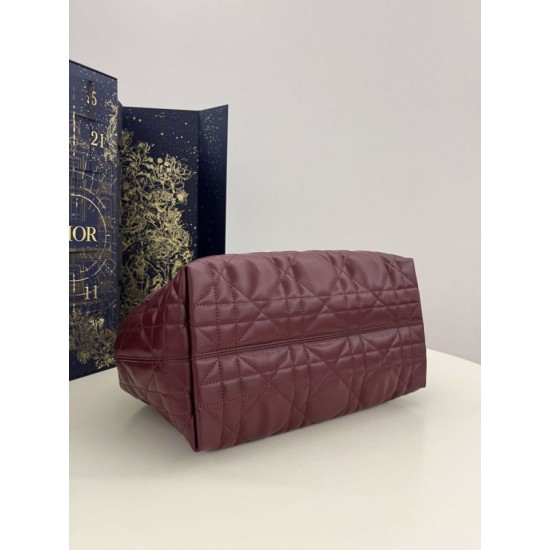 Top Replica Dior Toujours Medium Bag in Burgundy Macrocannage