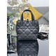 Top Replica Dior Toujours Small Vertical Tote Bag with Lucky Charm, Black